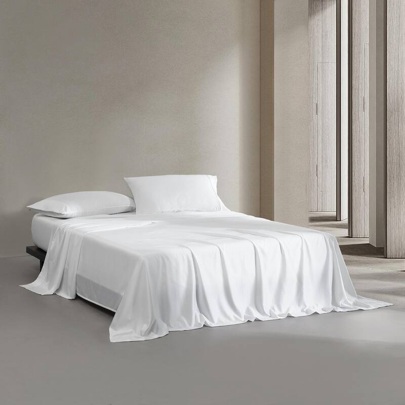 Calvin Klein Rekoop Solid Wellness Sheet Set - White - Queen