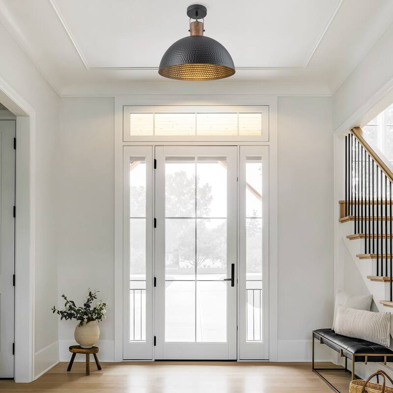 Starsky Modern 11.81in./15.75in.Dome Pendant Light with Hammered Shade