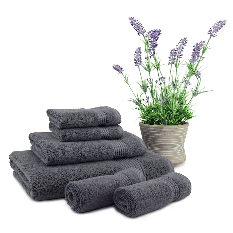 East'N Blue Lara Turkish Cotton Bath Towel Set (Set of 6) - (1 Bath Towel, 1 Hand Towel, 4 Washcloth)