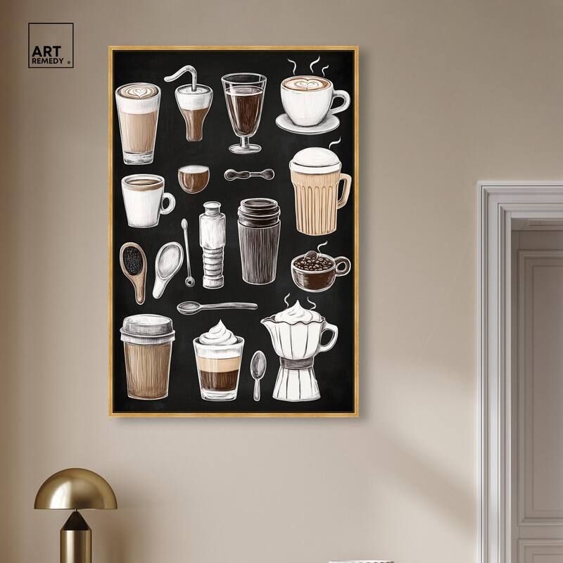 Coffee Chalkboard Canvas by Art Remedy