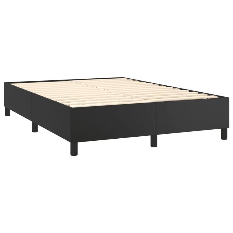 vidaXL Bed Frame Box Spring Bed Base with Mattress for Bedroom Faux Leather