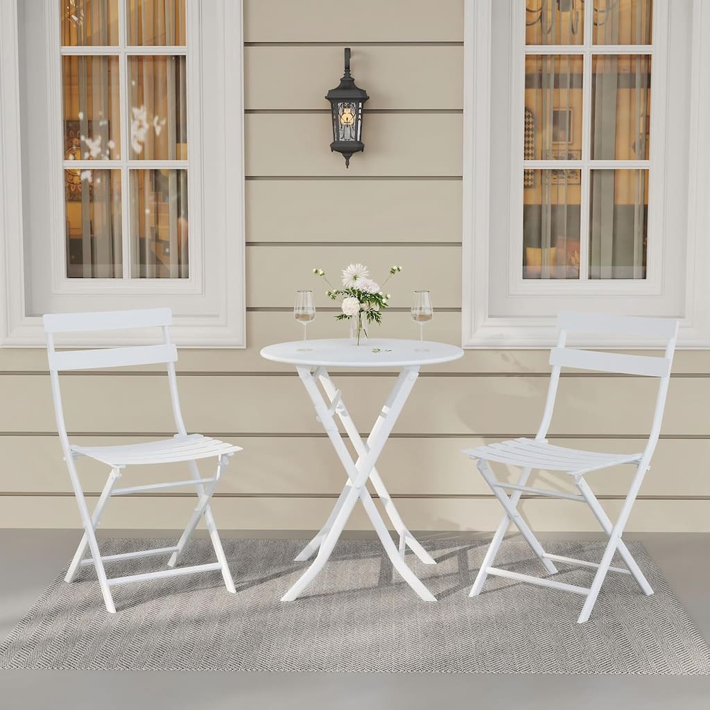 Outdoor Patio Foldable Bistro Set for Bar Garden Backyard