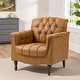 preview thumbnail 18 of 72, Tufted Accent Chair Vegan Leather Armchair for Living Room Camel