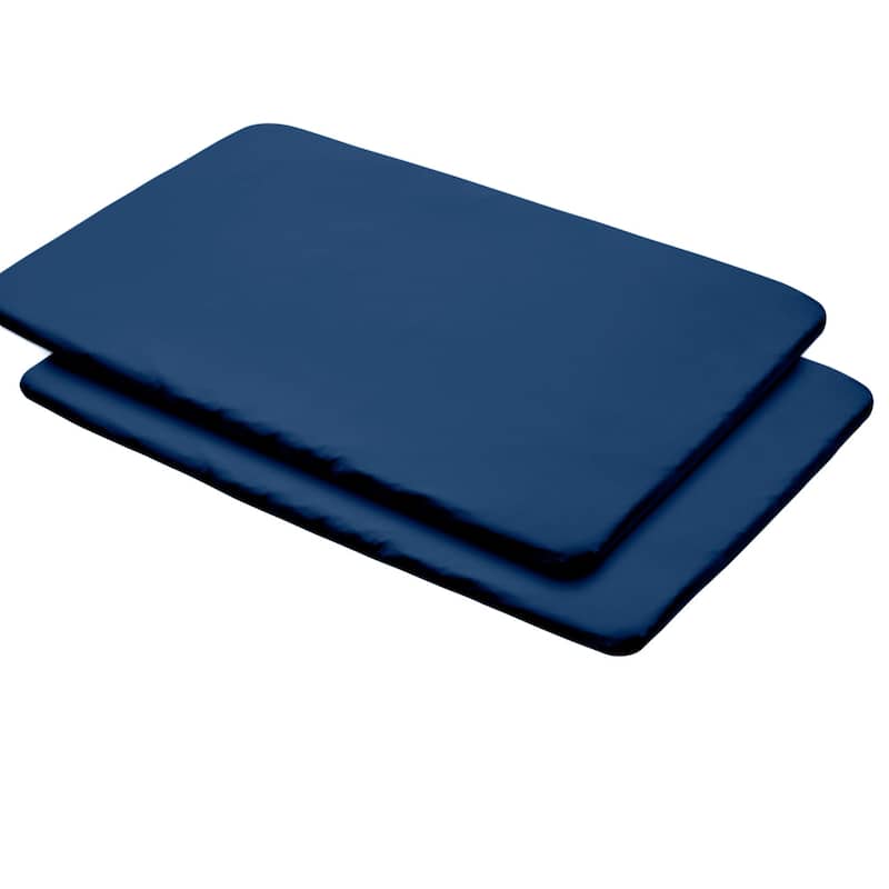 BreathableBaby All-in-One Fitted Sheet & Waterproof Cover for 39" x 27" Play Yard Mattress (2-Pack) - Navy