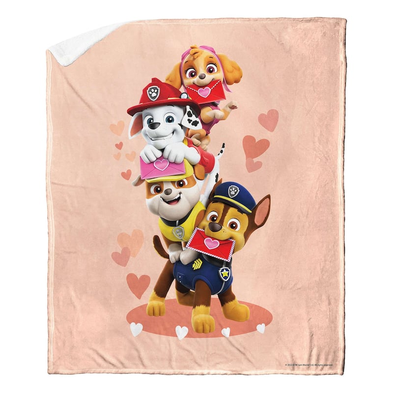 Nickelodeon Paw Patrol Friends For Life Silk Touch Sherpa Throw Blanket