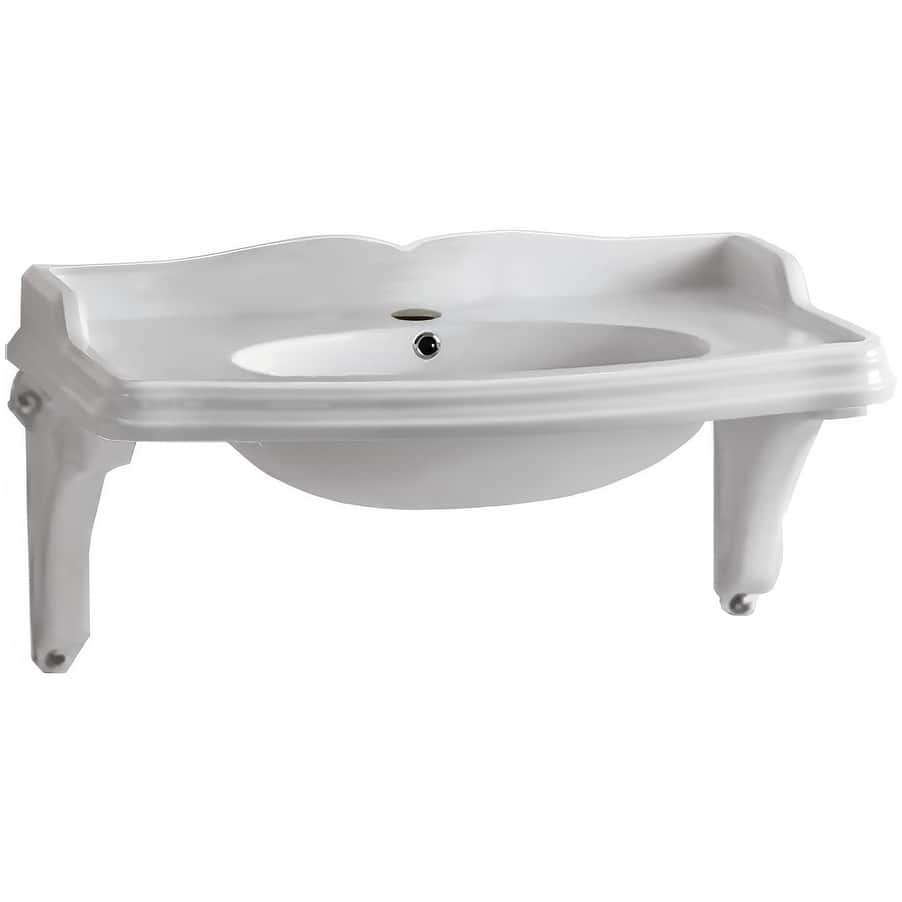 Whitehaus AR874-MNSLEN-1H Isabella 40-1/2" Oval Vitreous China Wall