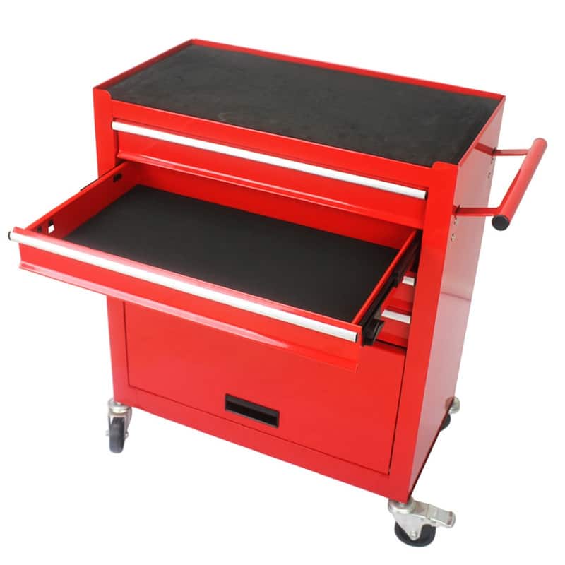 Rolling Garage Workshop Tool Organizer 4 Drawer Chest Storage Cabinet With Wheels Locking System