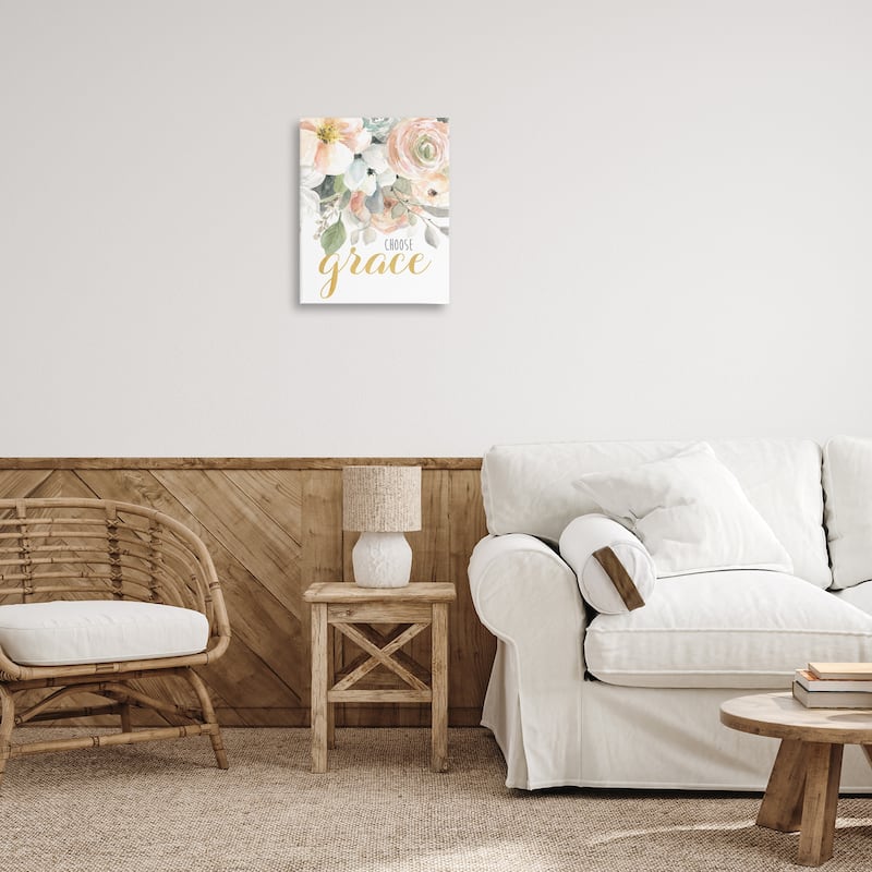Stupell Choose Grace on Florals Canvas Wall Art Design By Carol Robinson