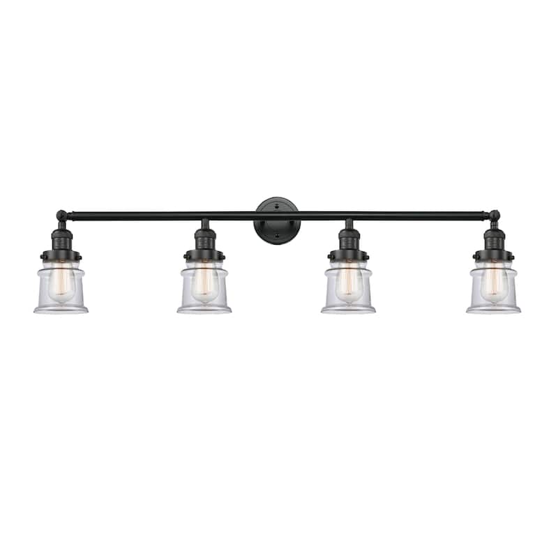 Innovations Lighting Small Canton 4 Light 42" Wide Bathroom Vanity - Matte Black / Clear