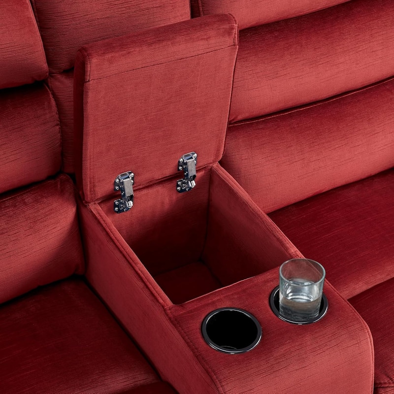 MCombo 61.6'' Wall Hugger Power Loveseat Recliner Sofa with Adjustable Headrest and USB A & C Charge Ports