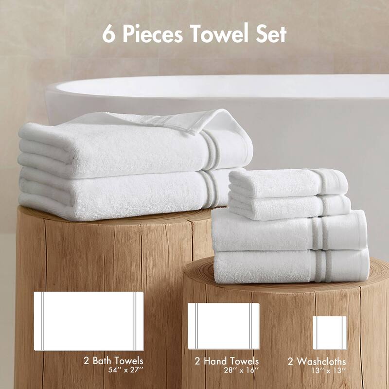 Madison Park Roan Border 6 Piece Towel Set