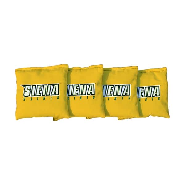 slide 2 of 3, Siena College Saints Yellow Cornhole Bags All-Weather Resin Filled