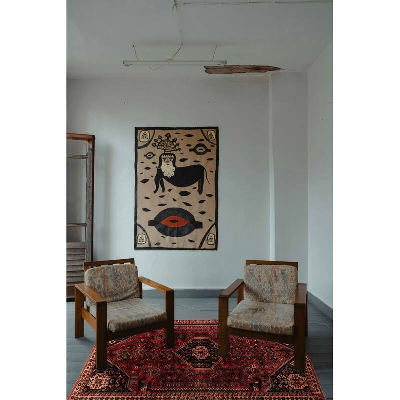 ECARPETGALLERY Hand-knotted Melis Vintage Red Wool Rug - 5'5 x 7'6