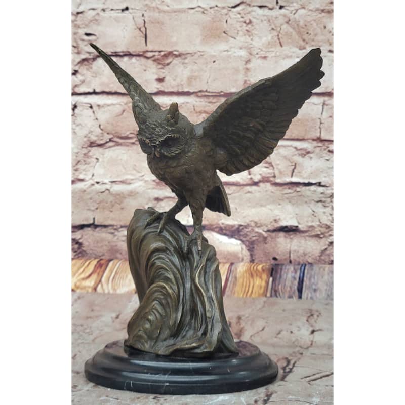 Soaring Bronze Owl By Mario Nick – Majestic Wildlife Sculpture For Discerning Collectors