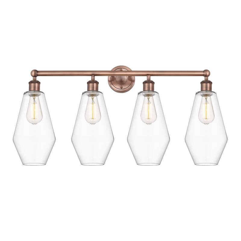 Innovations Lighting Cindyrella - 4 Light 34" Bath Vanity Light - Clear/Antique Copper