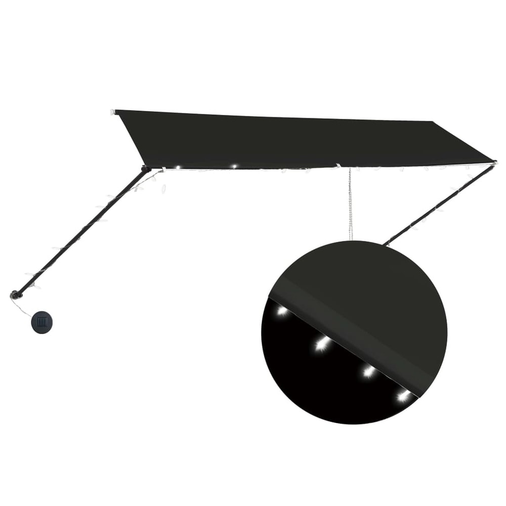 Vidaxl Vidaxl Manual Retractable Awning With Led 137 8 Blue And