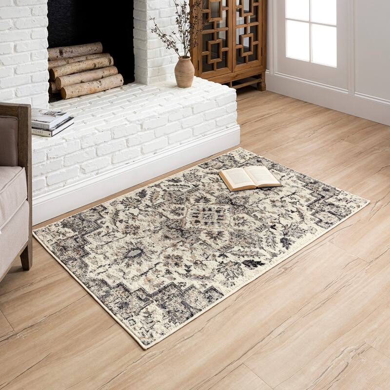 Mohawk Home Pandora Floral Ornamental Medallion Woven Area Rug