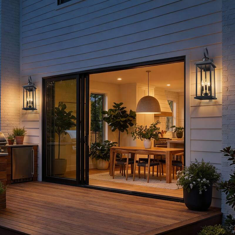 C Cattleya 1-Pack 3 Light 23" Motion Sensor Dusk to Dawn Outdoor Wall Lights