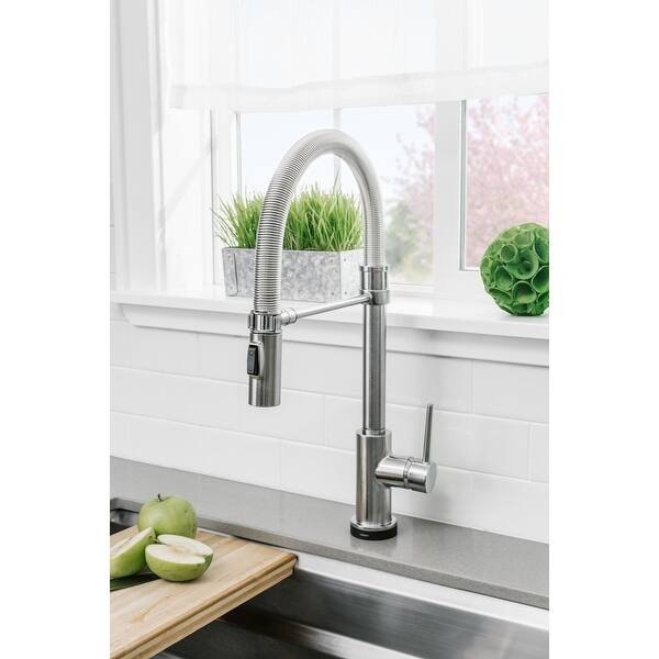Shop Delta 9659t Dst Trinsic Pro Pre Rinse Pull Down Kitchen Faucet With Overstock 17032557 Black Stainless
