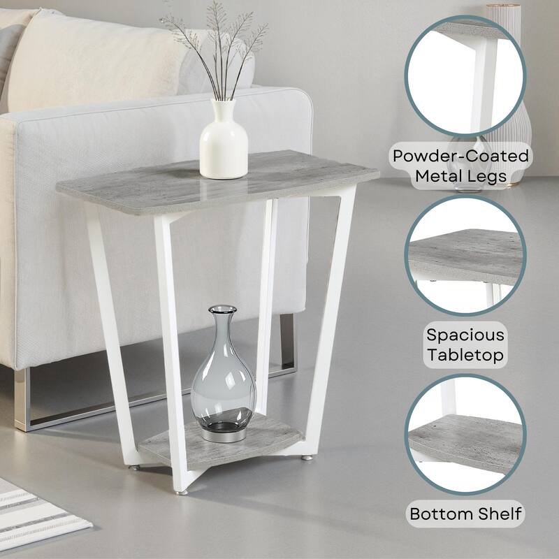 Convenience Concepts Graystone Chairside End Table with Shelf