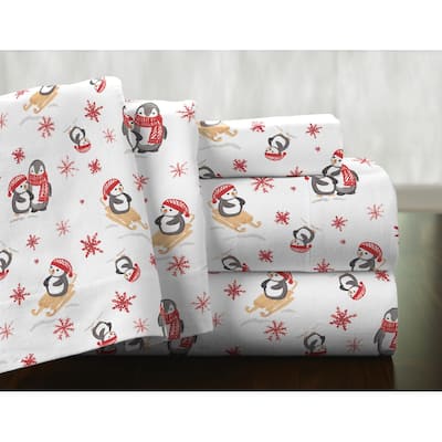 Pointehaven Superior Weight Cotton Deep Pocket Flannel Bed Sheet Set