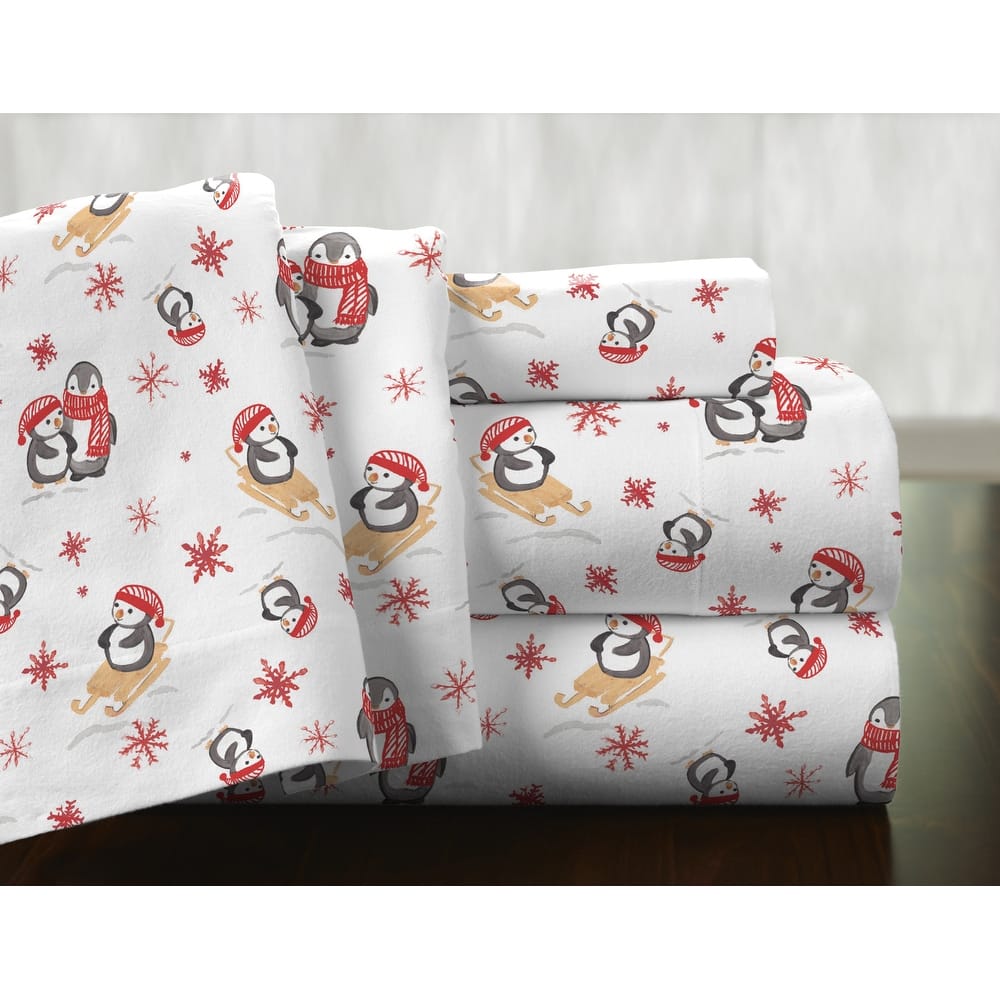 Pointehaven Superior Weight Cotton Deep Pocket Flannel Bed Sheet Set