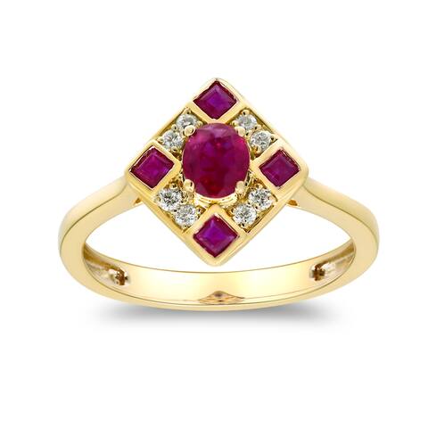 10K Yellow Gold Ruby & Diamond Ring by Anika and August