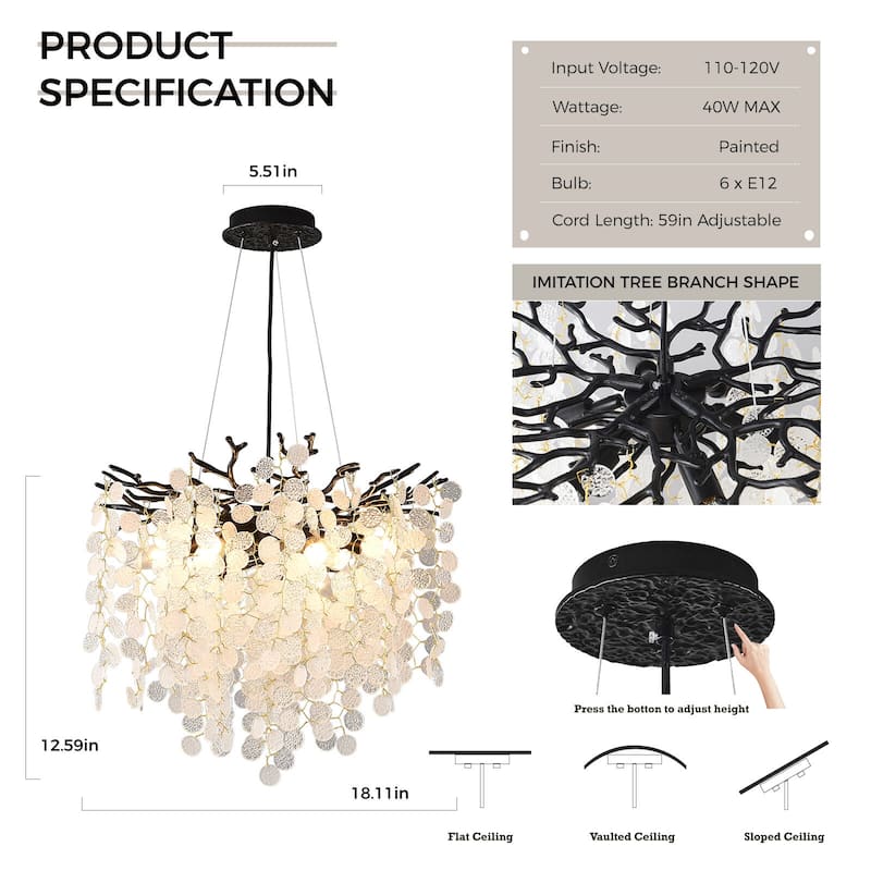 Tree Branch Chandelier Modern Crystal Chandelier Ceiling Hanging Light
