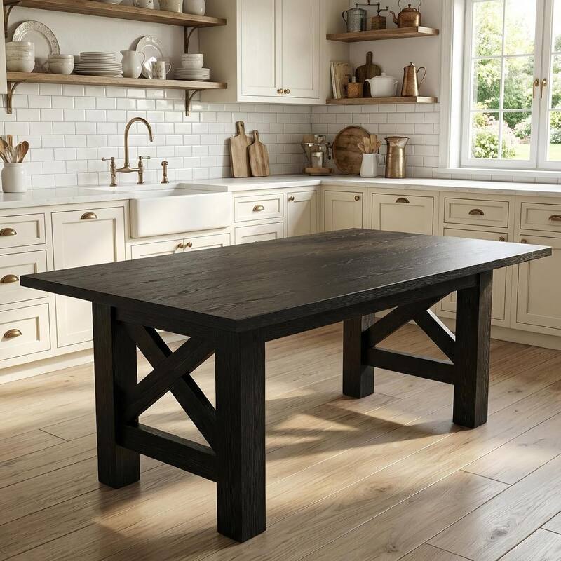 71" Farmhouse Kitchen Dining Table Set for 6-8 for Kitchen, Office (Only Table)