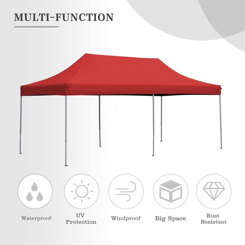 Ainfox 10ft x 20ft Outdoor Gazebo Pop up Canopy Tent Heavy Duty Instant Shelters
