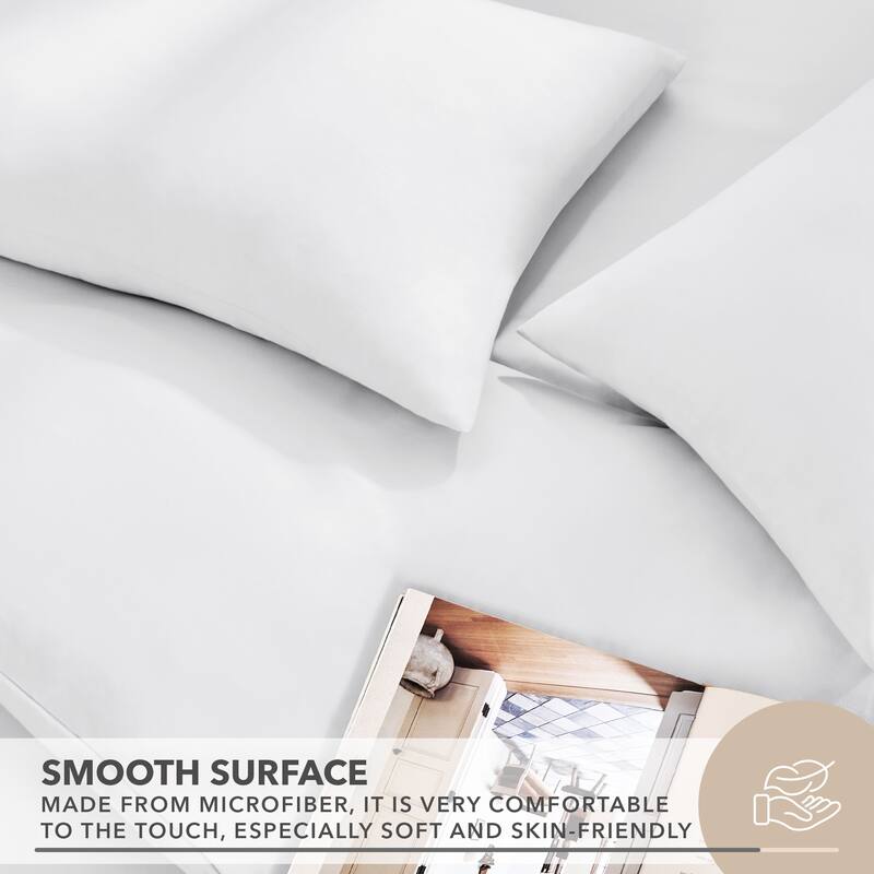 Deconovo 4-Piece Ultra-Soft Bed Sheet Set, 1800 Thread Count, Deep Pockets