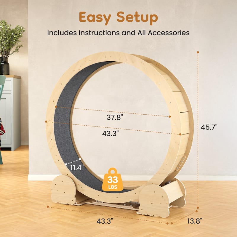 Cat Exercise Wheel - 46" Running Treadmill for Indoor Cats