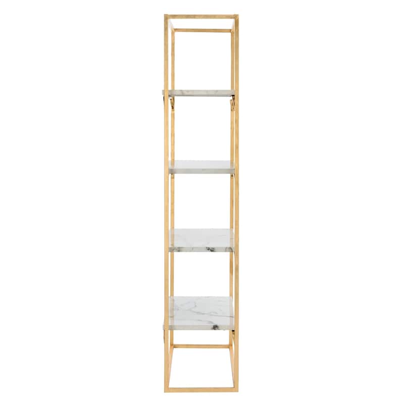 SAFAVIEH Vernia 4-Tier Gold Foil/Faux White Etagere - 30' x 14' x 72' - 30Wx14Dx72H