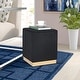 preview thumbnail 1 of 18, Adeco Square Ottoman Footrest Velvet Vanity Stool Gold Trim Footstool