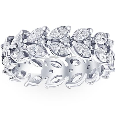 2 3/4ct Marquise Diamond Eternity Ring 14K White Gold