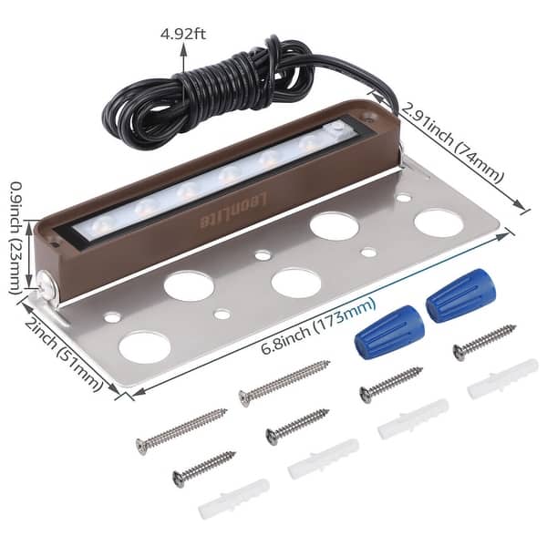 dimension image slide 0 of 2, 7" LED Retaining Wall Lights Swivel, Low Voltage Hardscape Lighting - 8PACK
