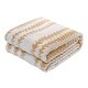 preview thumbnail 4 of 5, Light Brown Stripe Blanket with Back Printing Shaved Flannel Plush 60 in. x 80 in.Queen (2 Pack Set of 2)