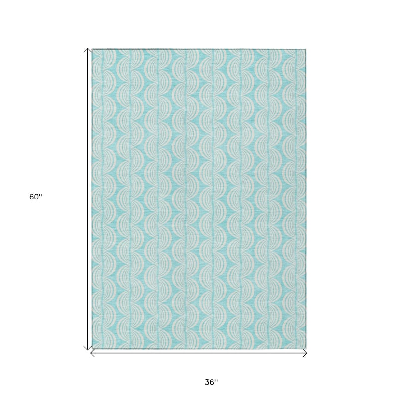 HomeRoots Ogee Transitional Rectangle Outdoor Rug