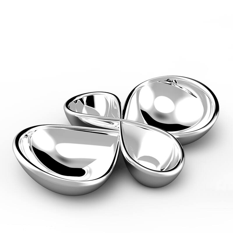 Nambe Infinity 2 Piece Server - 9" x 18" x 6" - Silver