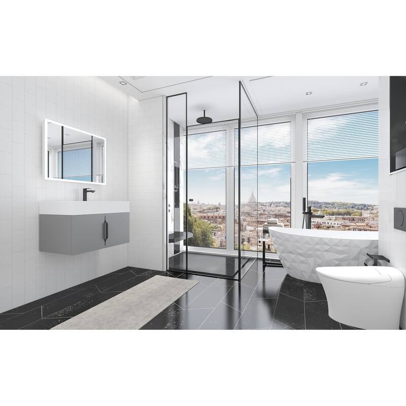 Amazon 30" Wall Mounted Bathroom Right Basin Vanity Set w/ White Top