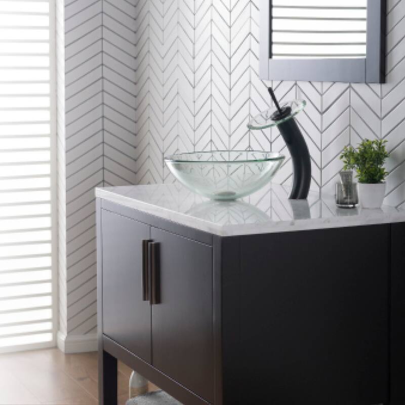 Kraus Bathroom Combo - 16-1/2" Clear Glass Vessel Bathroom Sink with