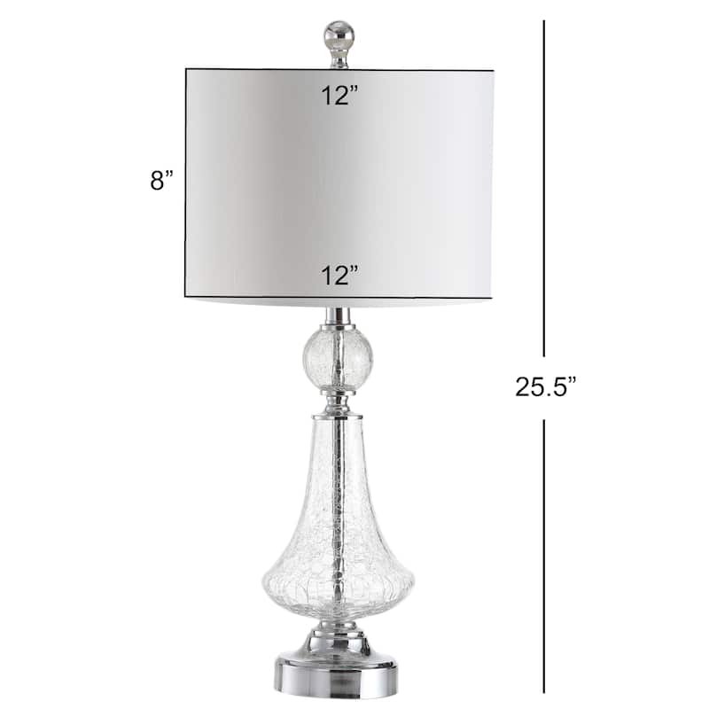 SAFAVIEH Lighting 26-inch Mercury Clear Crackle Glass Table Lamp (Set of 2) - 12"x12"x25.5"