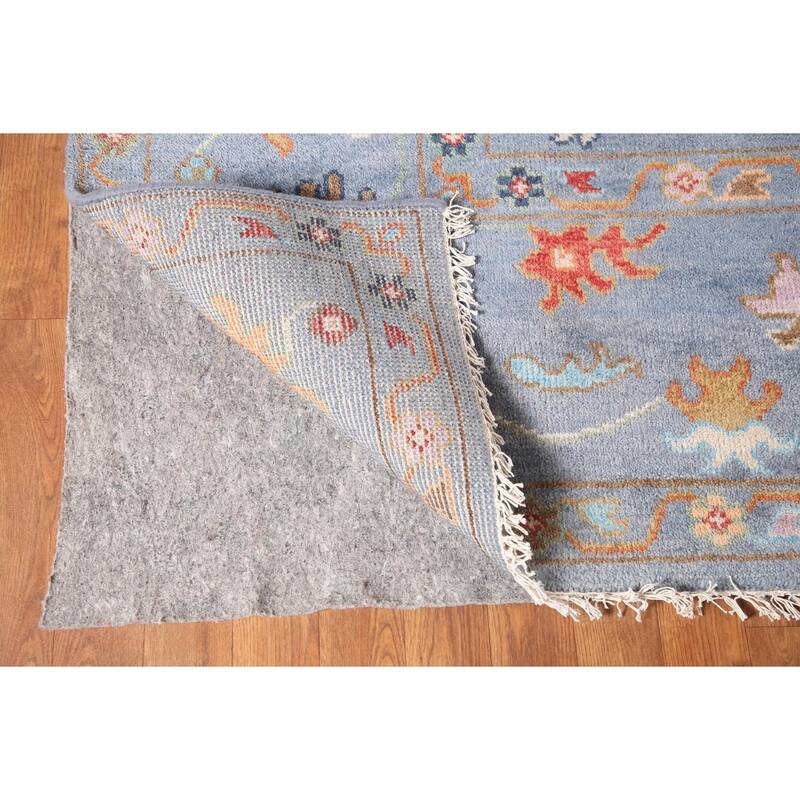 Blue Oushak Oriental Area Rug Handmade Bedroom Wool Carpet - 8'0" x 9'9"