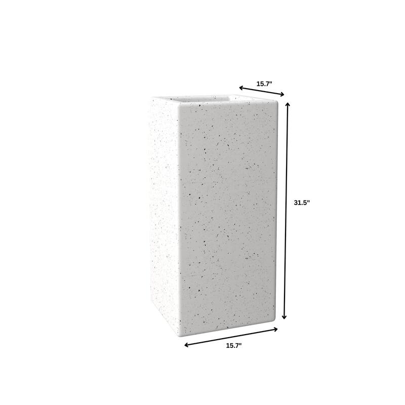 Modern Tall Square in Fiberstone and MGO Clay Planter Terra Series