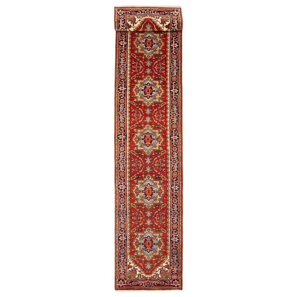 ECARPETGALLERY Hand-knotted Serapi Heritage Red Wool Rug - 2'8 x 18'0