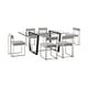 preview thumbnail 64 of 98, Kai Anastasia 7 Piece Rectangular Glass Dining Table Set with Metal Frame and Upholstered Chairs