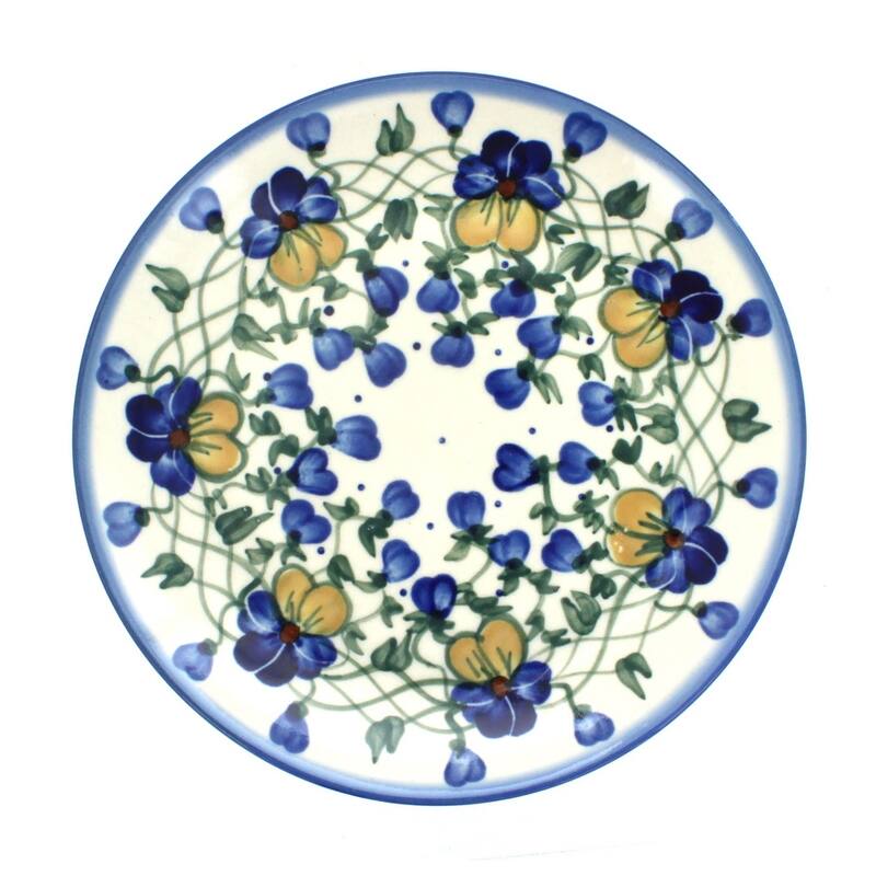 Blue Rose Polish Pottery WR Unikat Dessert Plate
