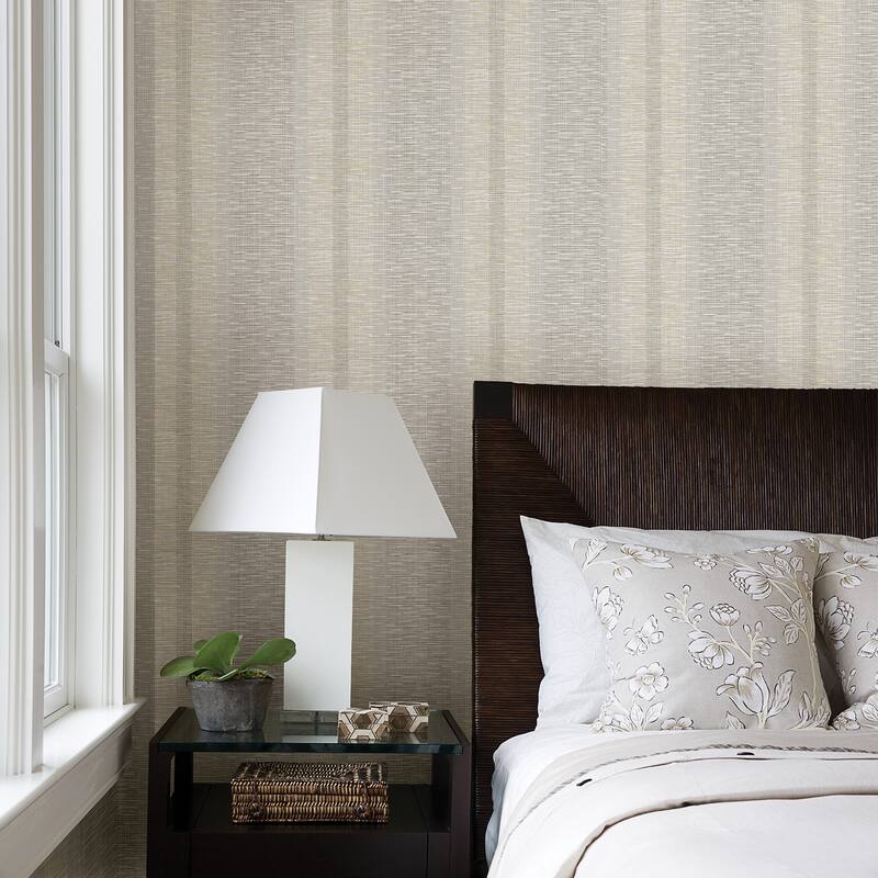 A-Street Prints Pezula Beige Texture Stripe Wallpaper