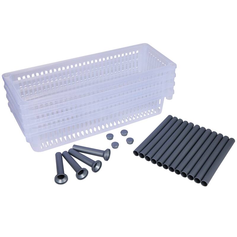 Kitchen Details 4 Tier Slim Basket Shelf in Clear - 19.7"x 7.9"x 31.7"
