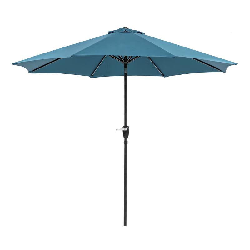 Wane 9-foot Steel Round Crank Market Umbrella by Furniture of America - Sherpa Blue